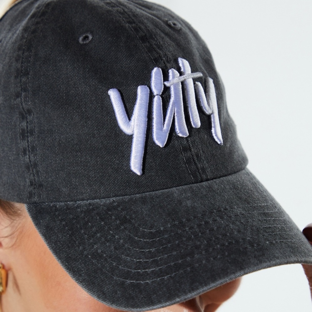 Yitty Major Label Open Back Logo Cap Iconic Black NWT